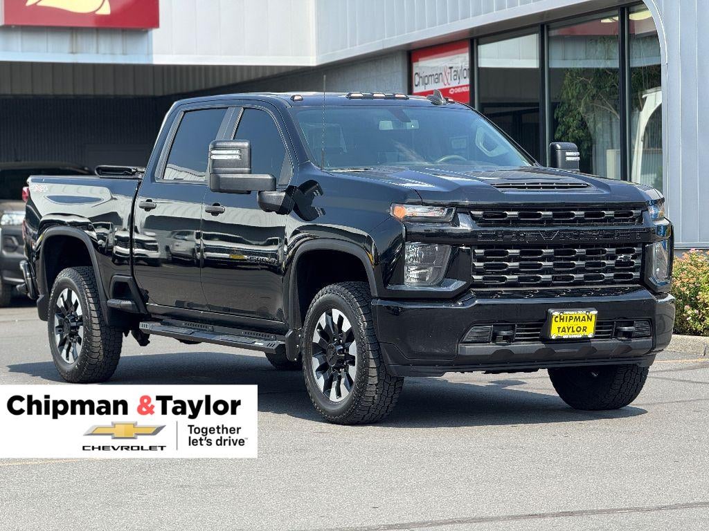 2020 Chevrolet Silverado 2500 HD Custom in Black — front three-quarter view