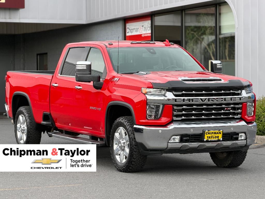 2020 Chevrolet Silverado 3500 HD LTZ in Red Hot — front three-quarter view