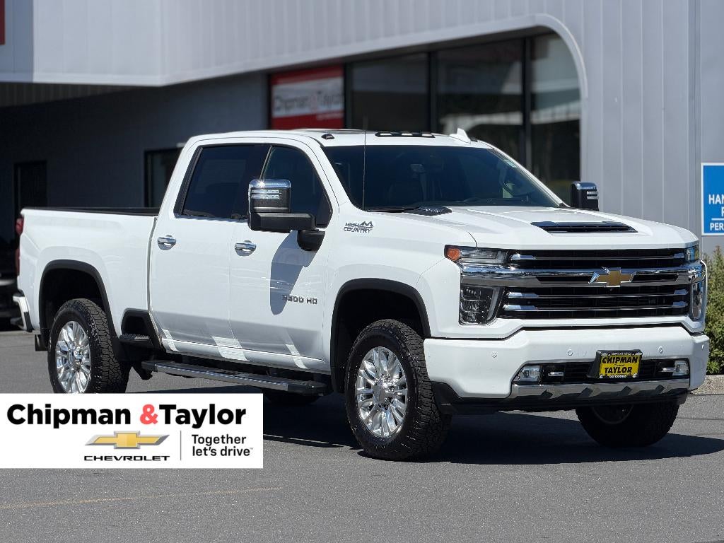 2020 Chevrolet Silverado 3500 HD High Country in Summit White — front three-quarter view