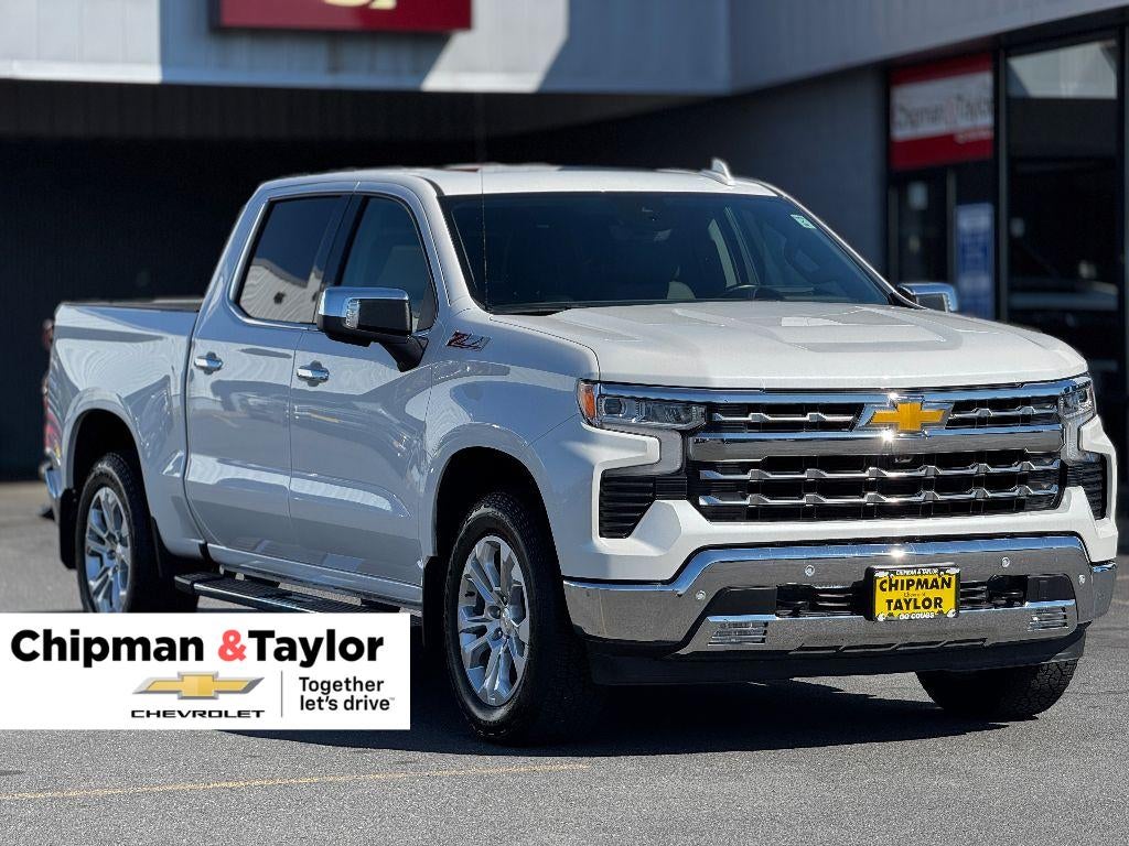 2025 Chevrolet Silverado 1500 LTZ in Iridescent Pearl Tricoat — front three-quarter view