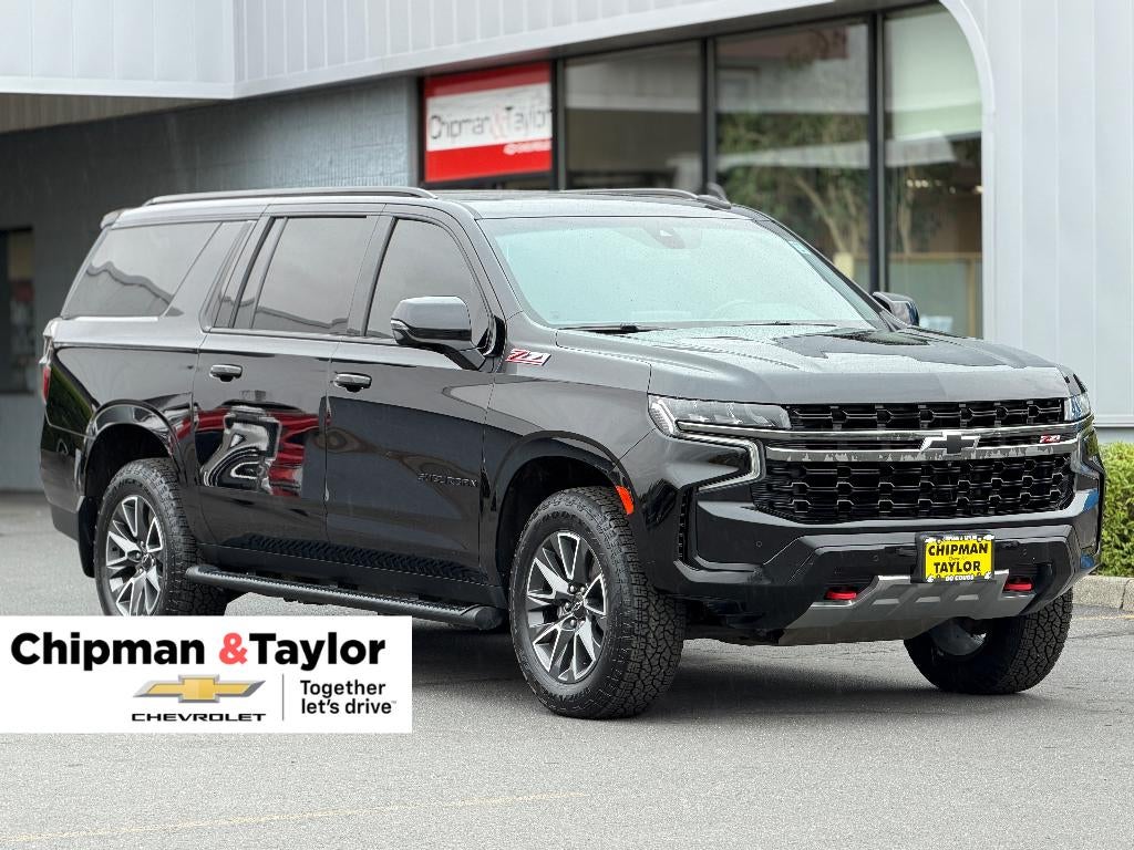 2022 Chevrolet Suburban Z71 in Black — front three-quarter view