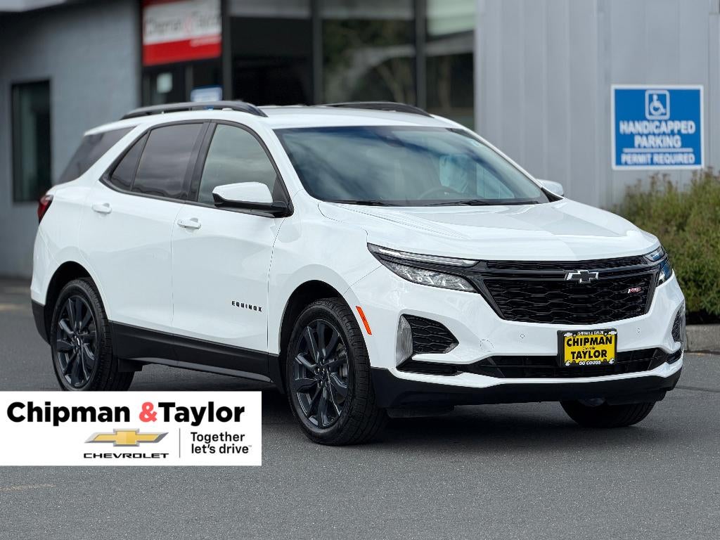 2024 Chevrolet Equinox RS in Summit White — front three-quarter view
